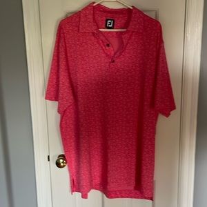 Footjoy Pink Floral pattern golf shirt